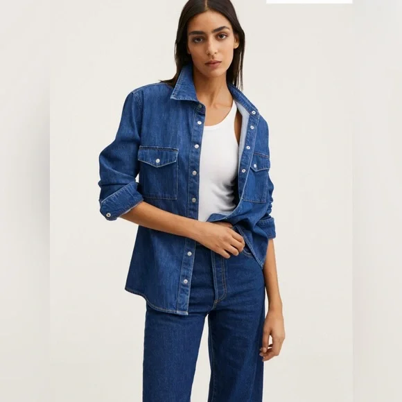 MANGO Women's 6 High Waist Wide Leg Jeans Blue - Picture 6 of 16